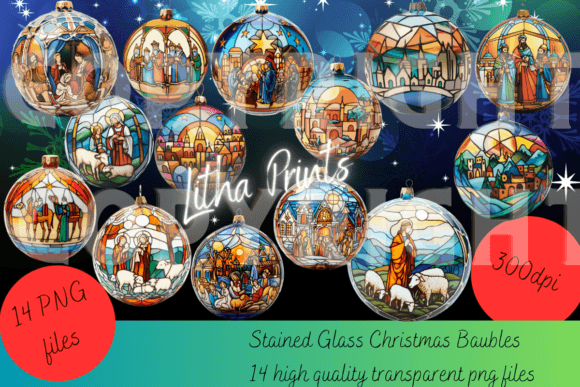 Download Stained Glass Christmas Baubles 2 - Christmas baubles Collection