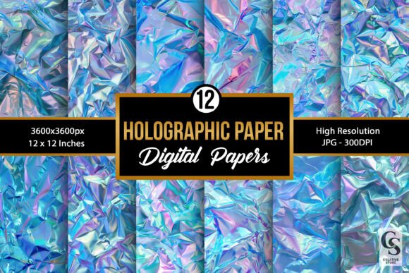 Download Crumpled Holographic Paper Backgrounds - Holographic paper Collection