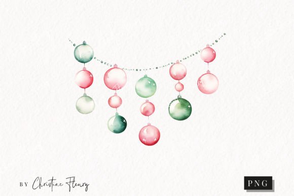 Download Pastel Watercolor Christmas Baubles PNG - Christmas baubles Collection