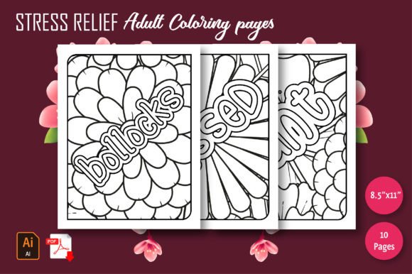 Download Stress Relief Adult Coloring Pages V 12 - Premium Bundle