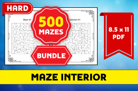 Download 500 Hard Mazes Puzzle Bundle KDP - Premium Resources