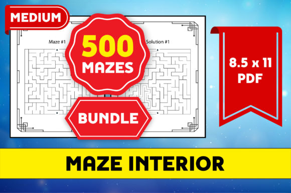 Download 500 Medium Mazes Puzzle Bundle KDP - Premium Resources