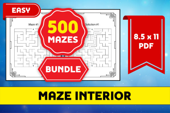 Download 500 Easy Mazes Puzzle Bundle KDP - Premium Resources