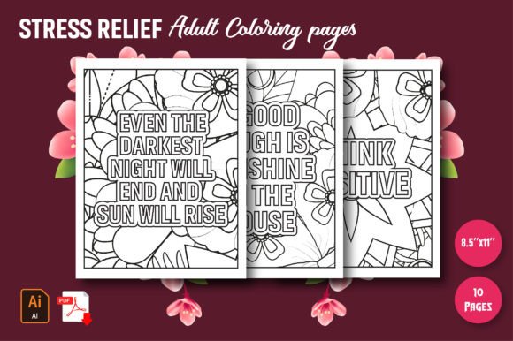 Download Motivational Quote Adult Coloring Pages - Premium Bundle
